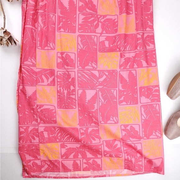 Talbots Pink Orange Floral Wrap Maxi Skirt 10 - Picture 4 of 8